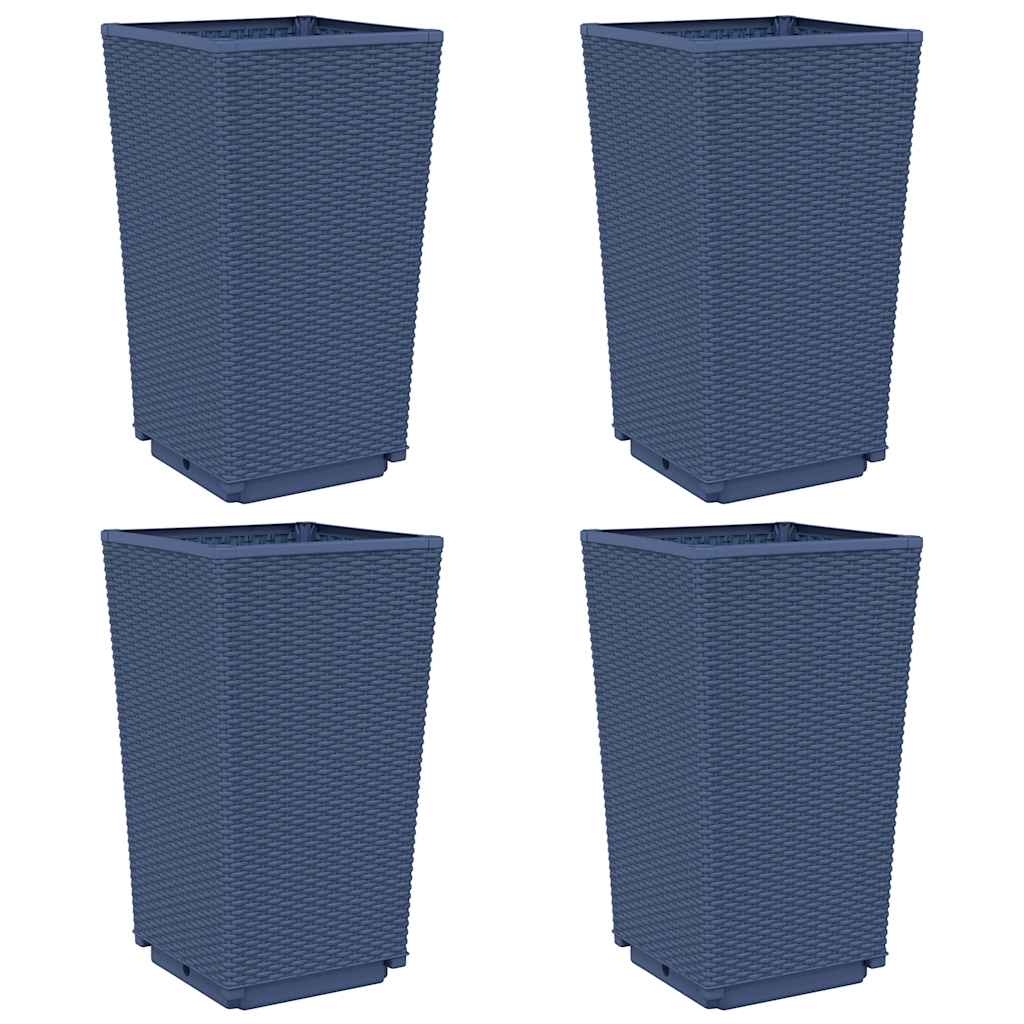 Vidaxl plantenbakken 4 st 32,5x32,5x57 cm polypropeen blauwgrijs