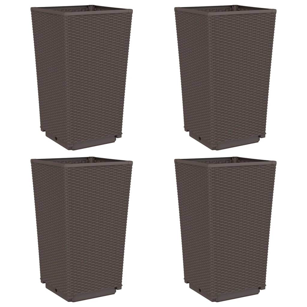 VIDAXL -Pflanzer 4 ST 32,5x32,5x57 cm Polypropenbraun