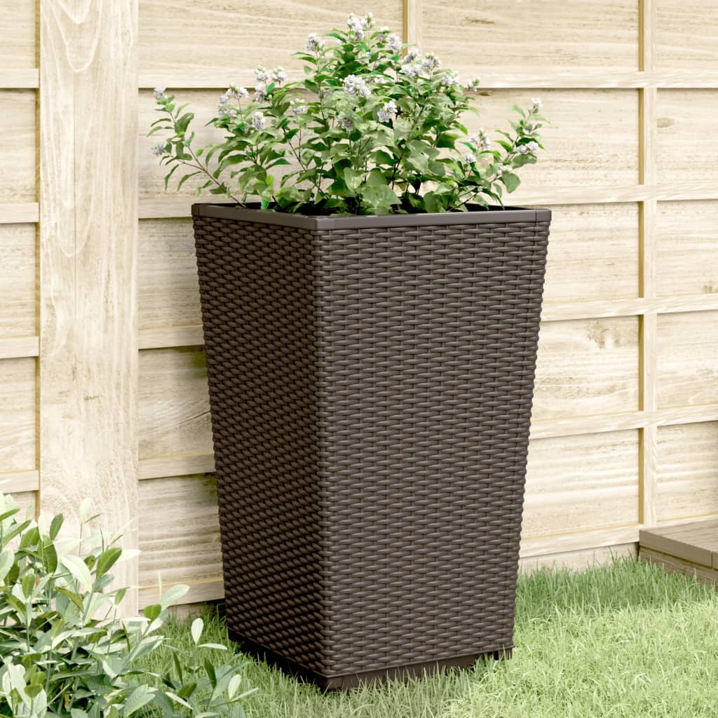 VIDAXL -Pflanzer 4 ST 32,5x32,5x57 cm Polypropenbraun