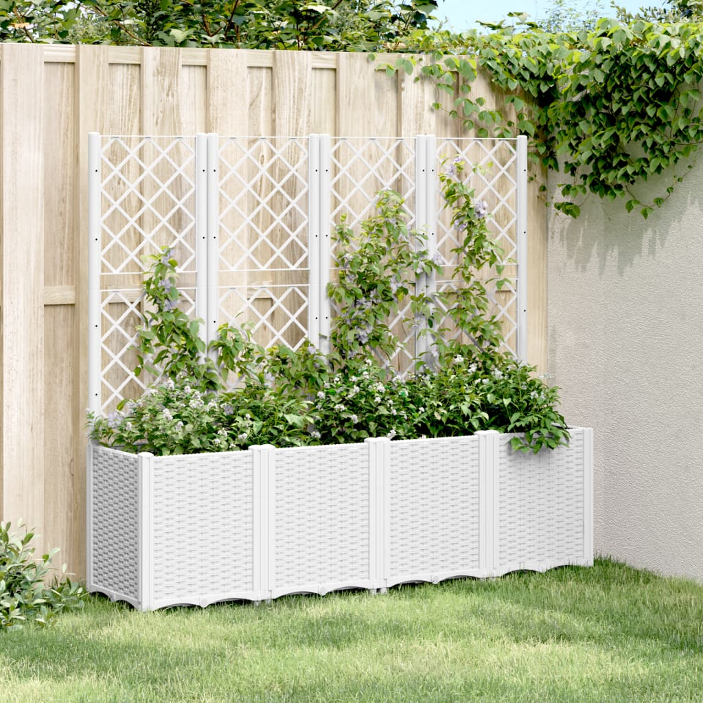 VIDAXL -Planzer mit Lamellen 160x40x140 cm, Polypropylen, weiß