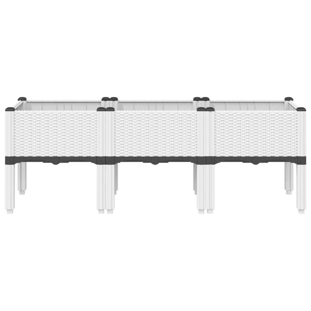 Vidaxl plantenbak met poten 120x40x42 cm polypropeen wit