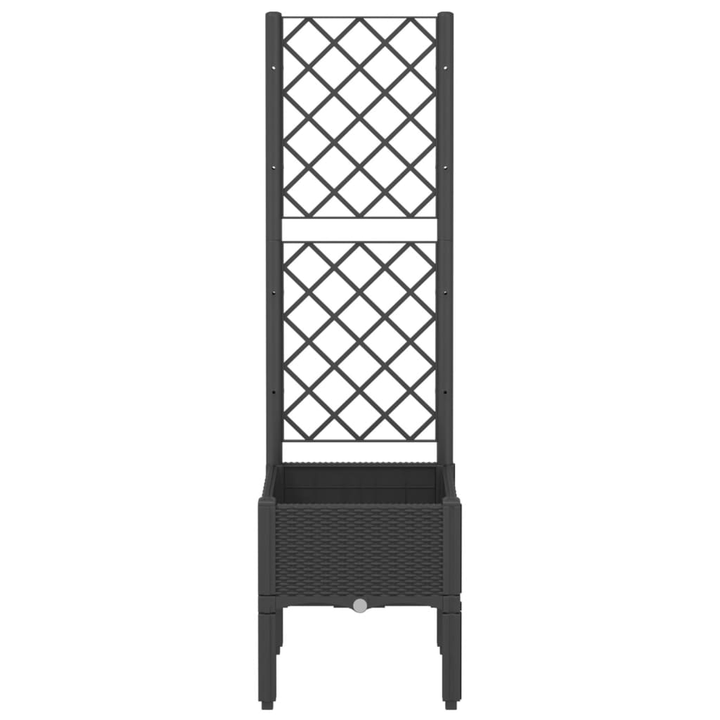 VidaXL Pflanzkübel mit Rankgitter 40x40x142 cm Polypropylen Schwarz
