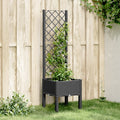 VidaXL Pflanzkübel mit Rankgitter 40x40x142 cm Polypropylen Schwarz
