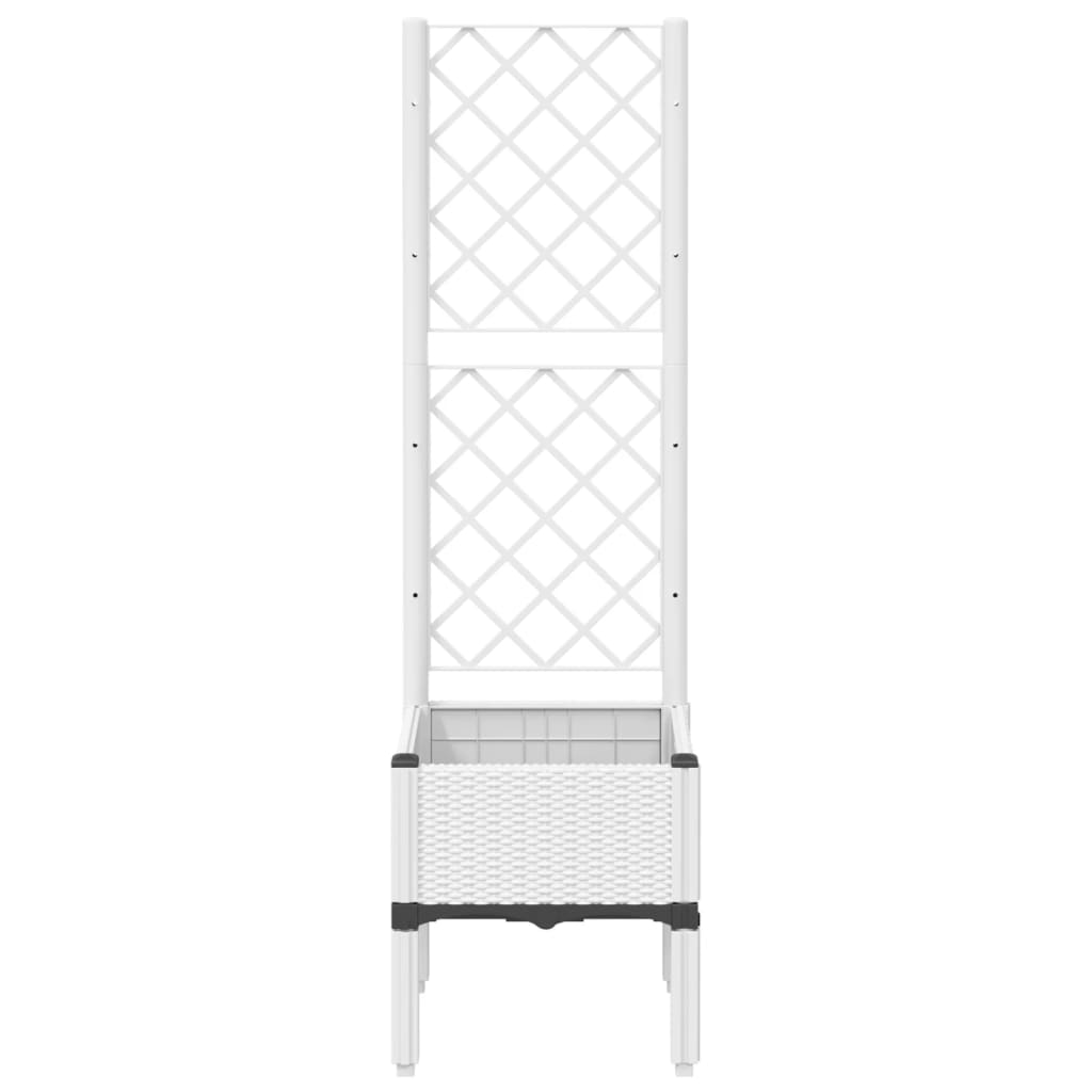Vidaxl plantenbak met latwerk 40x40x142 cm polypropeen wit