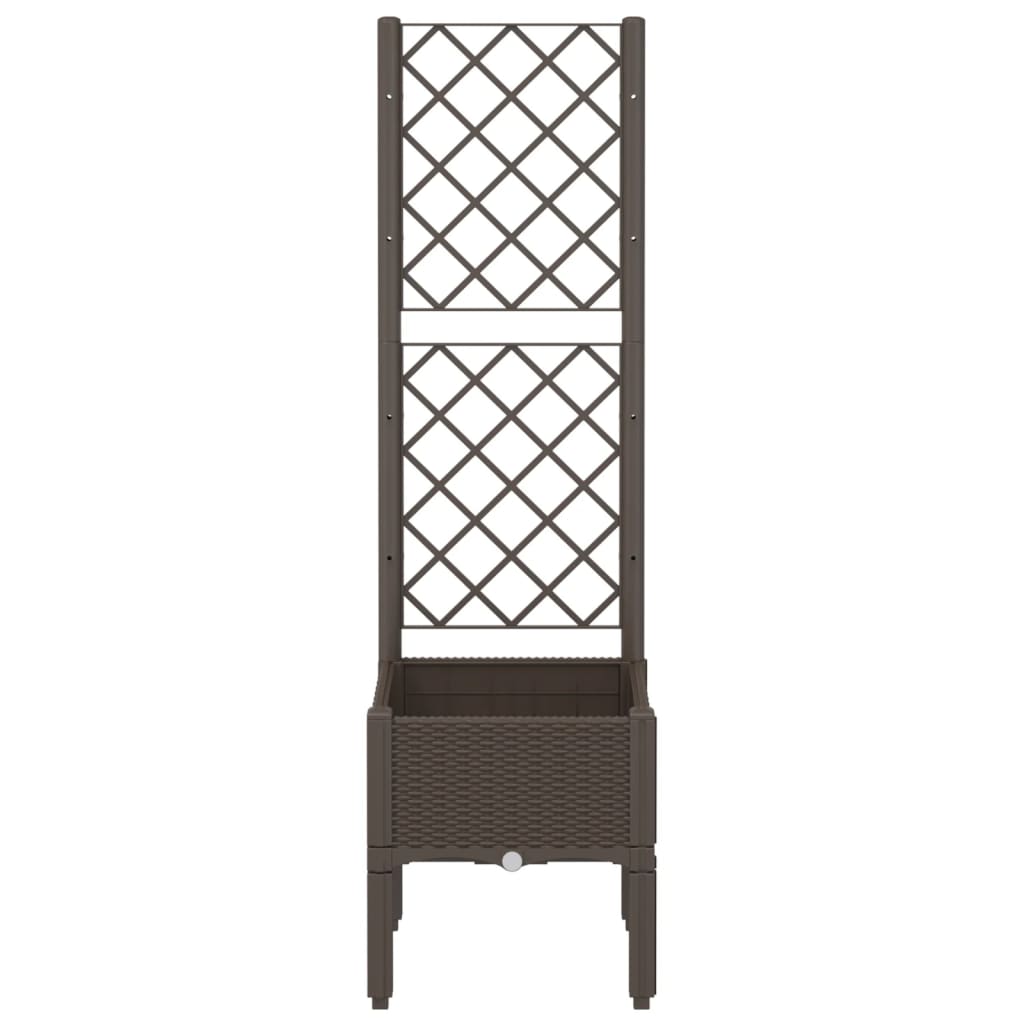 VidaXL Pflanzkübel mit Rankgitter 40x40x142 cm Polypropylen Braun