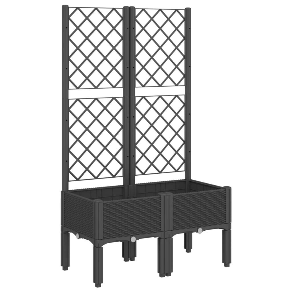 Vidaxxl -Pflanzer mit Spalier 80x40x142 cm Polypropen Schwarz