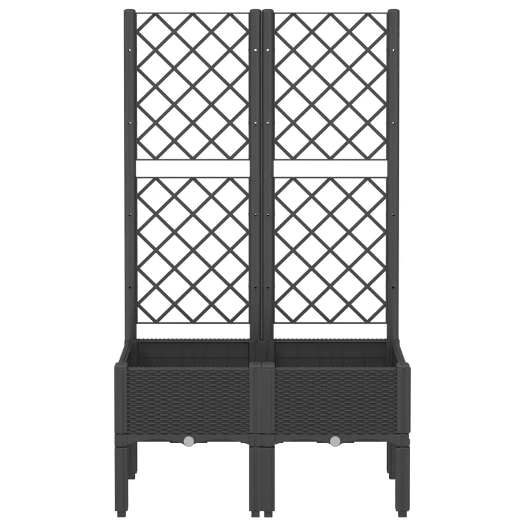 Vidaxxl -Pflanzer mit Spalier 80x40x142 cm Polypropen Schwarz