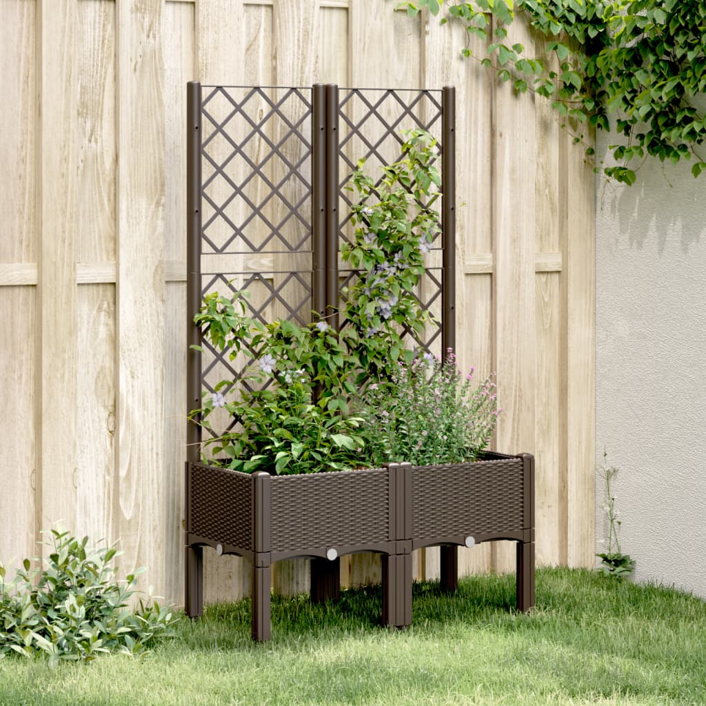 VIDAXL - Pflanzkasten mit Lattenrost 80x40x142 cm Polypropylen braun