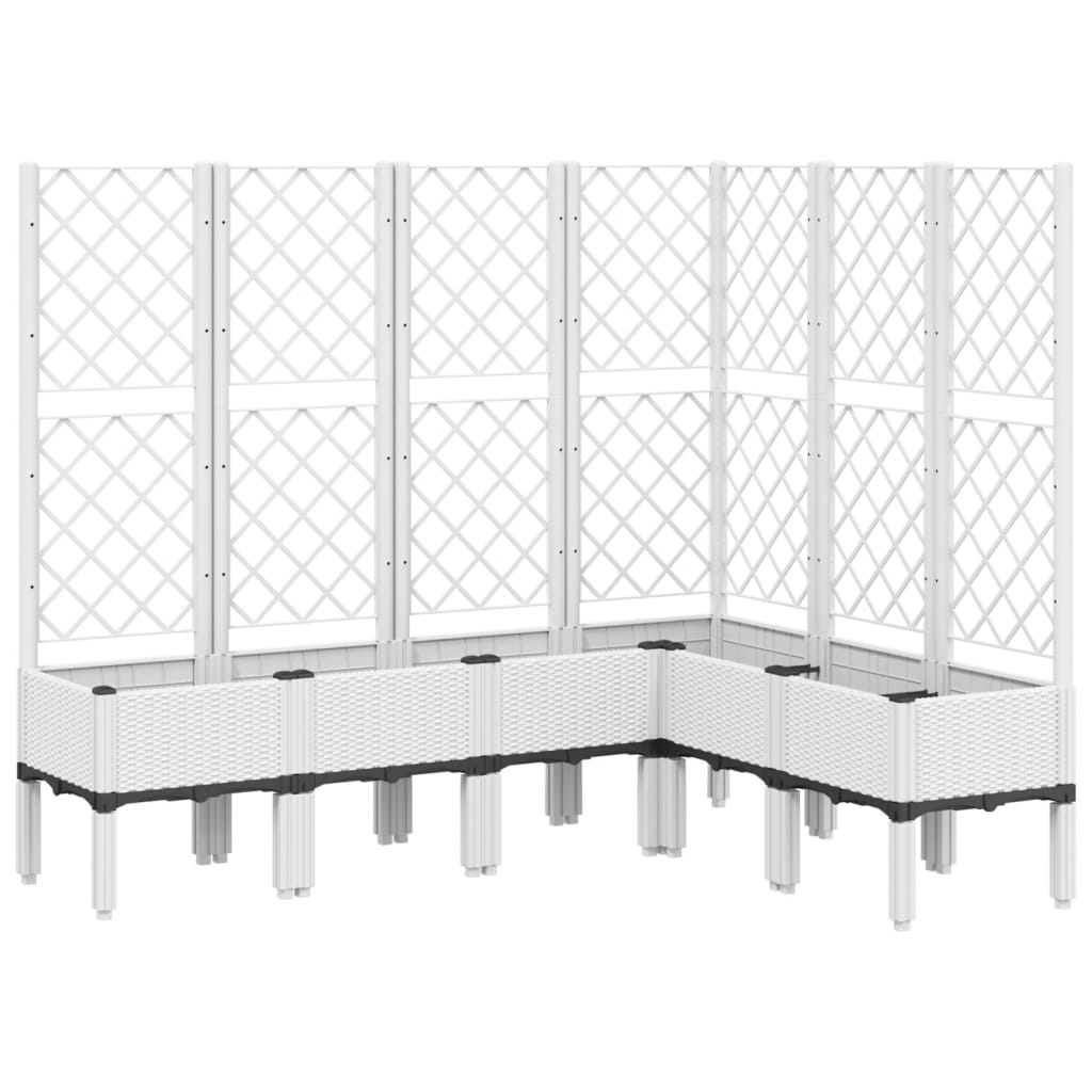 VIDAXL -Pflanzmaschine mit Rankgitter 160x120x142 cm Polypropylen weiß
