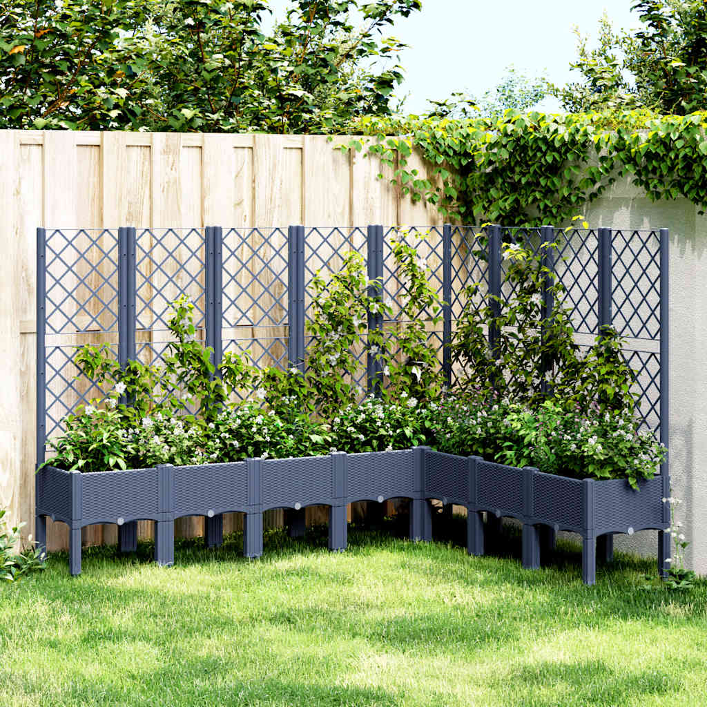 VIDAXL -Planzer mit Slatarbeit 200x160x142 cm Polypropengrau