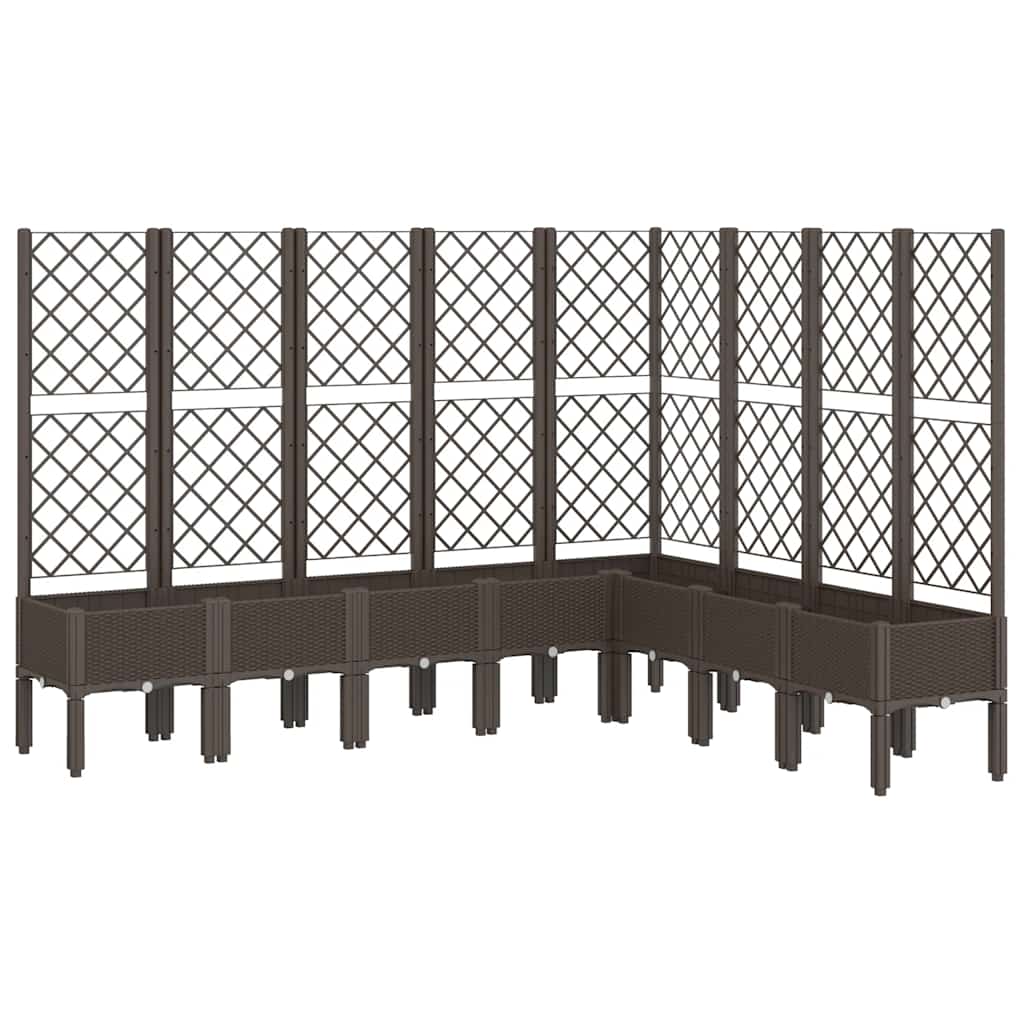 VIDAXL -Planzer mit Lamellenarbeit 200x160x142 cm Polypropenbraun