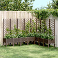 VIDAXL -Planzer mit Lamellenarbeit 200x160x142 cm Polypropenbraun