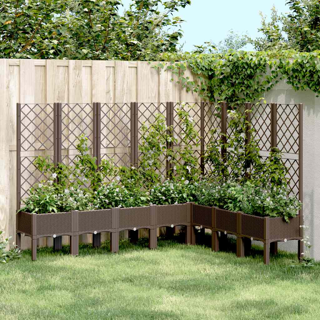 VIDAXL -Planzer mit Lamellenarbeit 200x160x142 cm Polypropenbraun