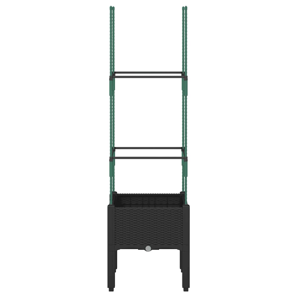 VidaXL Pflanzkübel mit Rankgitter 40x40x142,5 cm Polypropylen Schwarz