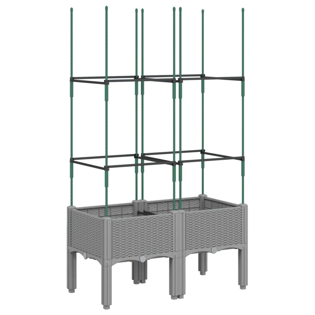 VIDAXL - Planingbox mit Lattenrost 80x40x142,5 cm Polypropylen hellgrau