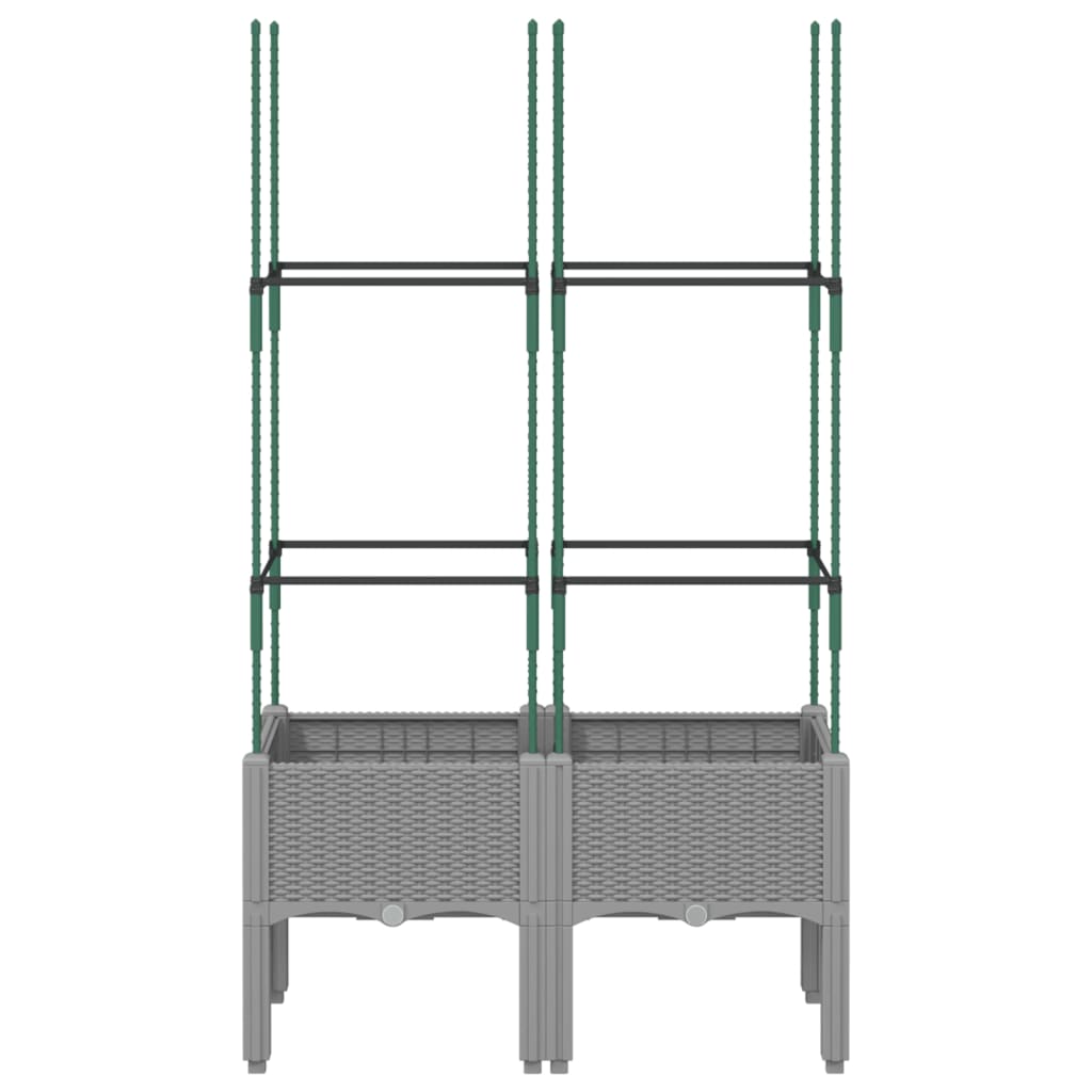 VIDAXL - Planingbox mit Lattenrost 80x40x142,5 cm Polypropylen hellgrau