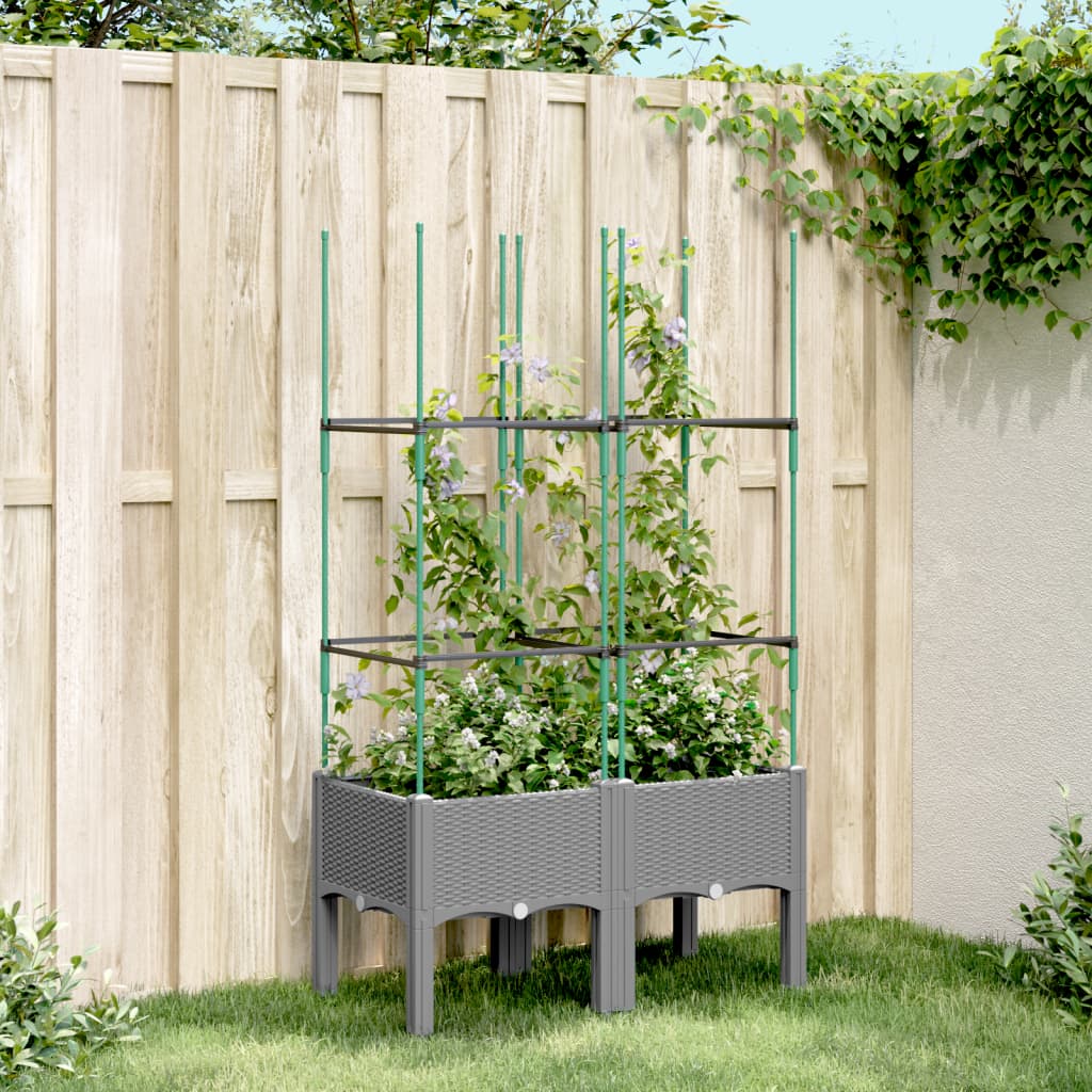 VIDAXL - Planingbox mit Lattenrost 80x40x142,5 cm Polypropylen hellgrau