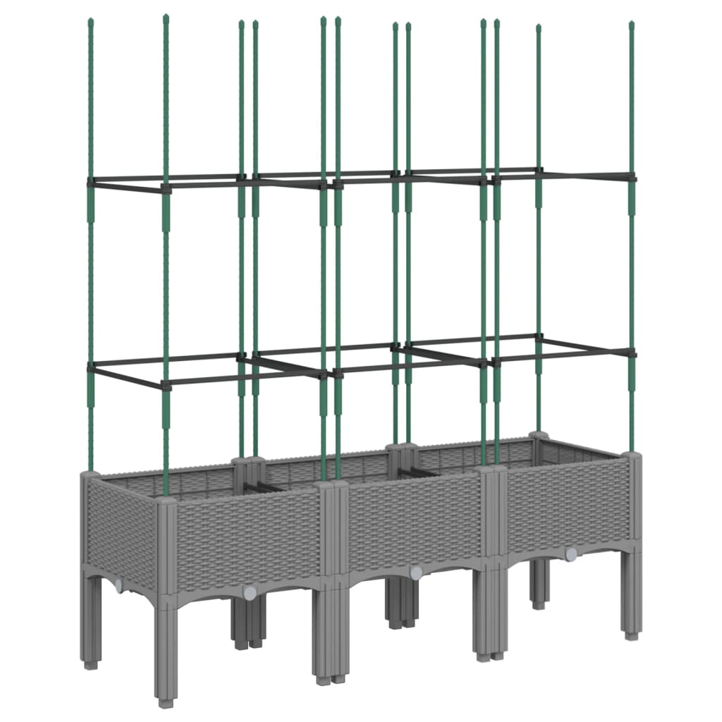VIDAXL -Planzer mit Latwerk 120 x 40 x 142,5 cm Polypropylen hellgrau