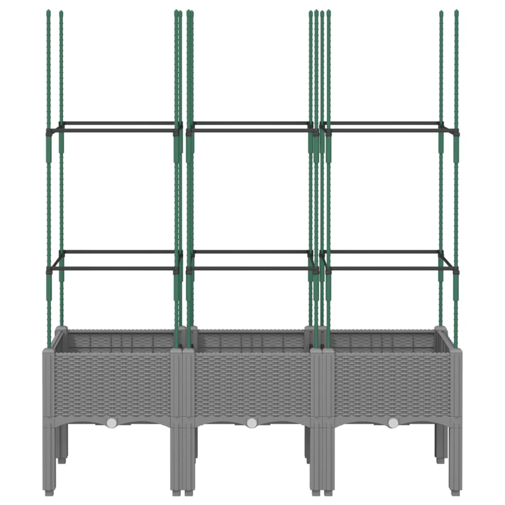 VIDAXL -Planzer mit Latwerk 120 x 40 x 142,5 cm Polypropylen hellgrau