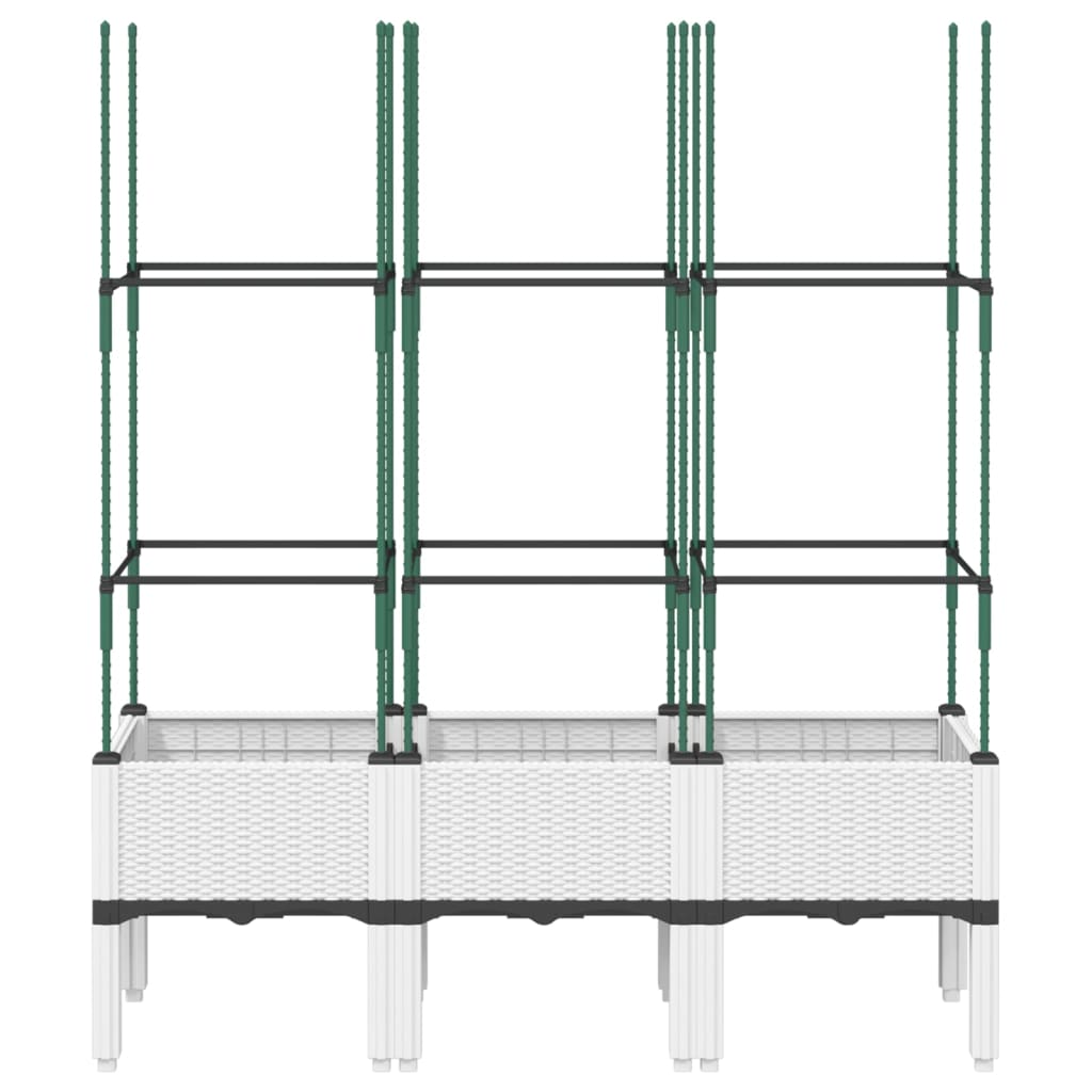 VIDAXL -Pflanzer mit Lamellenarbeit 120x40x142,5 cm Polypropylen weiß