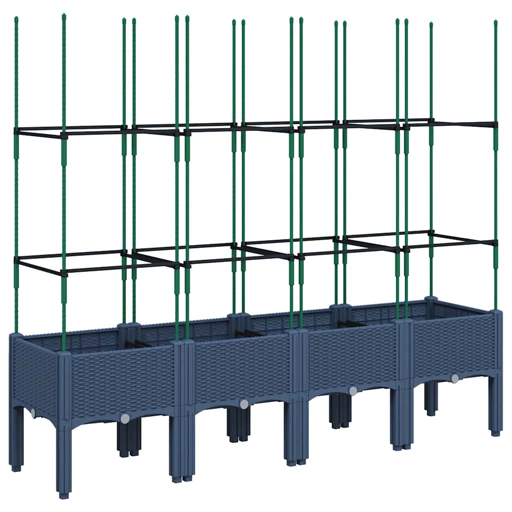 VIDAXL -Planzer mit Latwerk 160 x 40 x 142,5 cm Polypropengrau