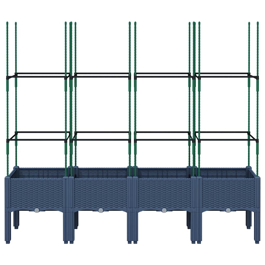 VIDAXL -Planzer mit Latwerk 160 x 40 x 142,5 cm Polypropengrau