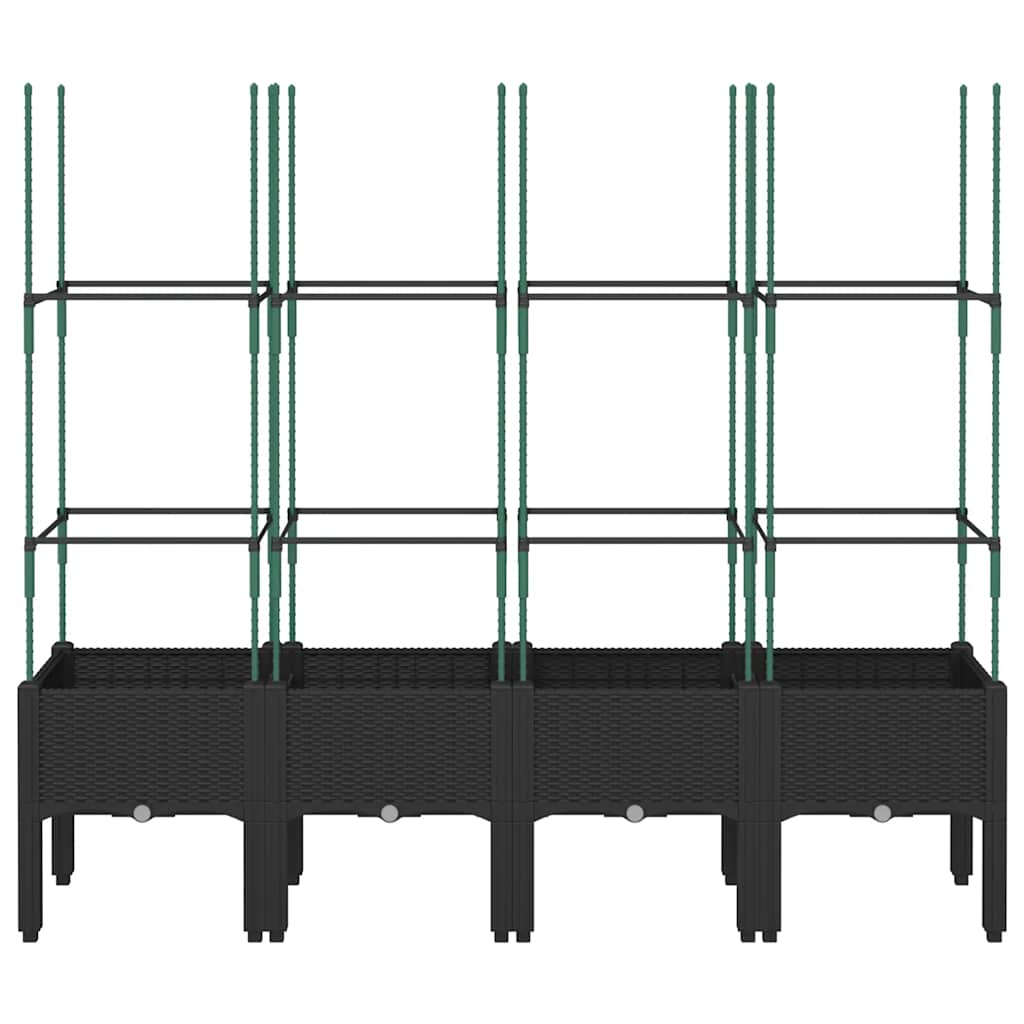 Vidaxl plantenbak met latwerk 160x40x142,5 cm polypropeen zwart