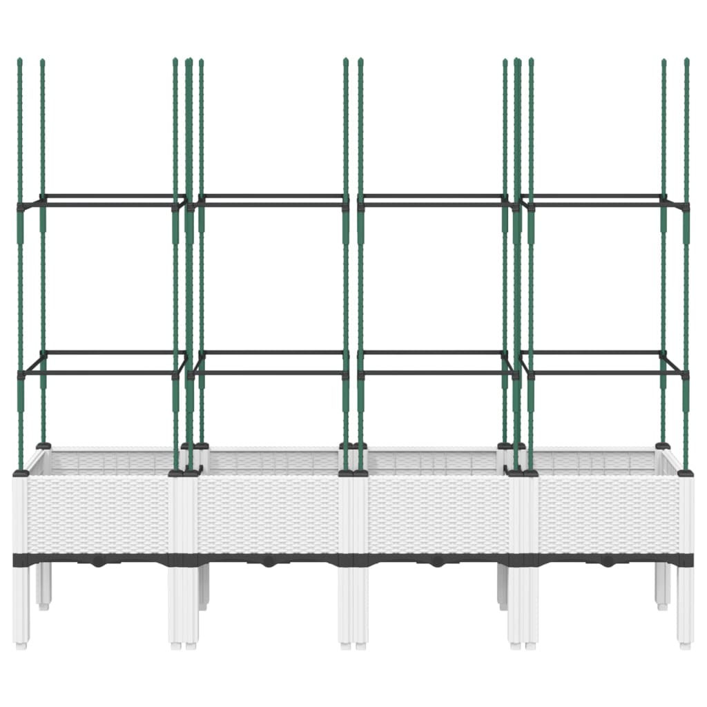 VIDAXL -Planzer mit Rankgitter 160 x 40 x 142,5 cm Polypropylen weiß