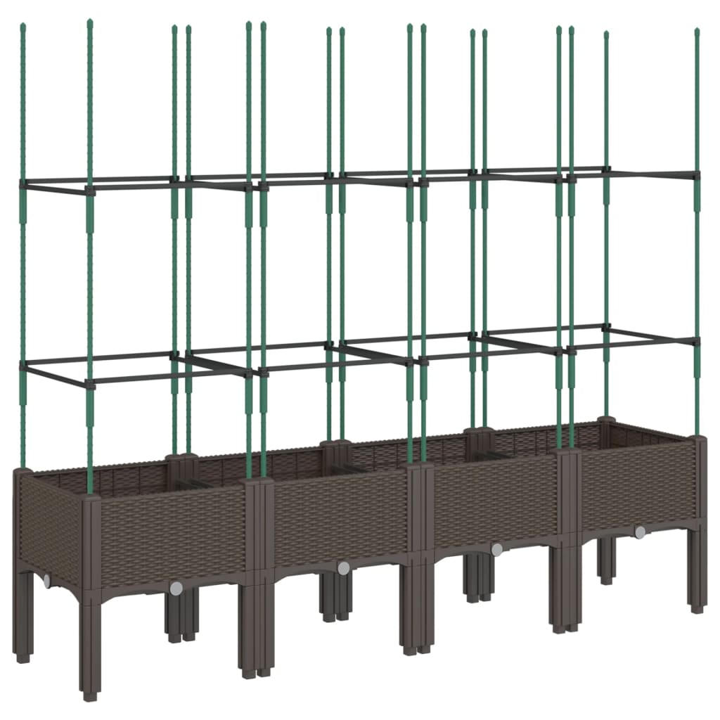 VIDAXL - Pflanzkasten mit Lattenrost 160x40x142,5 cm Polypropylen braun