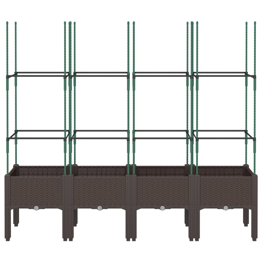 VIDAXL - Pflanzkasten mit Lattenrost 160x40x142,5 cm Polypropylen braun