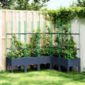 Vidaxl plantenbak met latwerk 160x120x142,5 cm polypropeen blauwgrijs