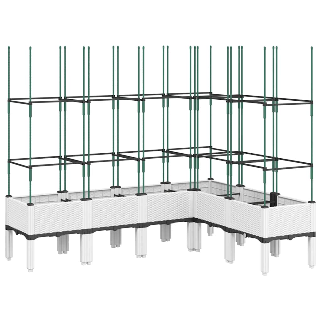 VIDAXL -Planzer mit Latwerk 160x120x142,5 cm Polypropylen weiß