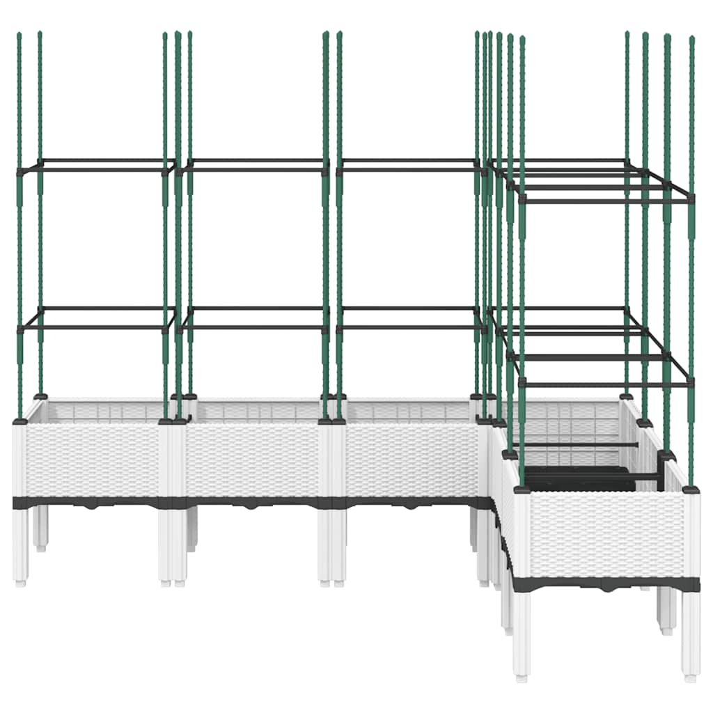 VIDAXL -Planzer mit Latwerk 160x120x142,5 cm Polypropylen weiß
