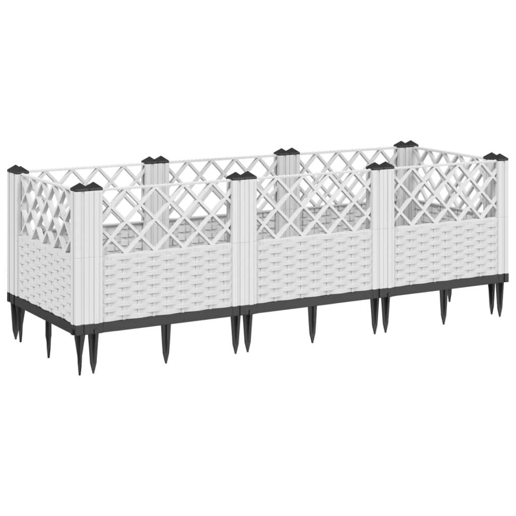 VIDAXL -Planzer mit Stiften 123,5 x 43,5 x 43,5 cm Polypropylen weiß