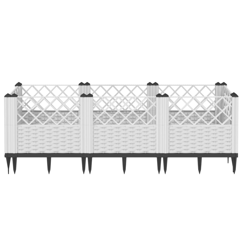 VIDAXL -Planzer mit Stiften 123,5 x 43,5 x 43,5 cm Polypropylen weiß
