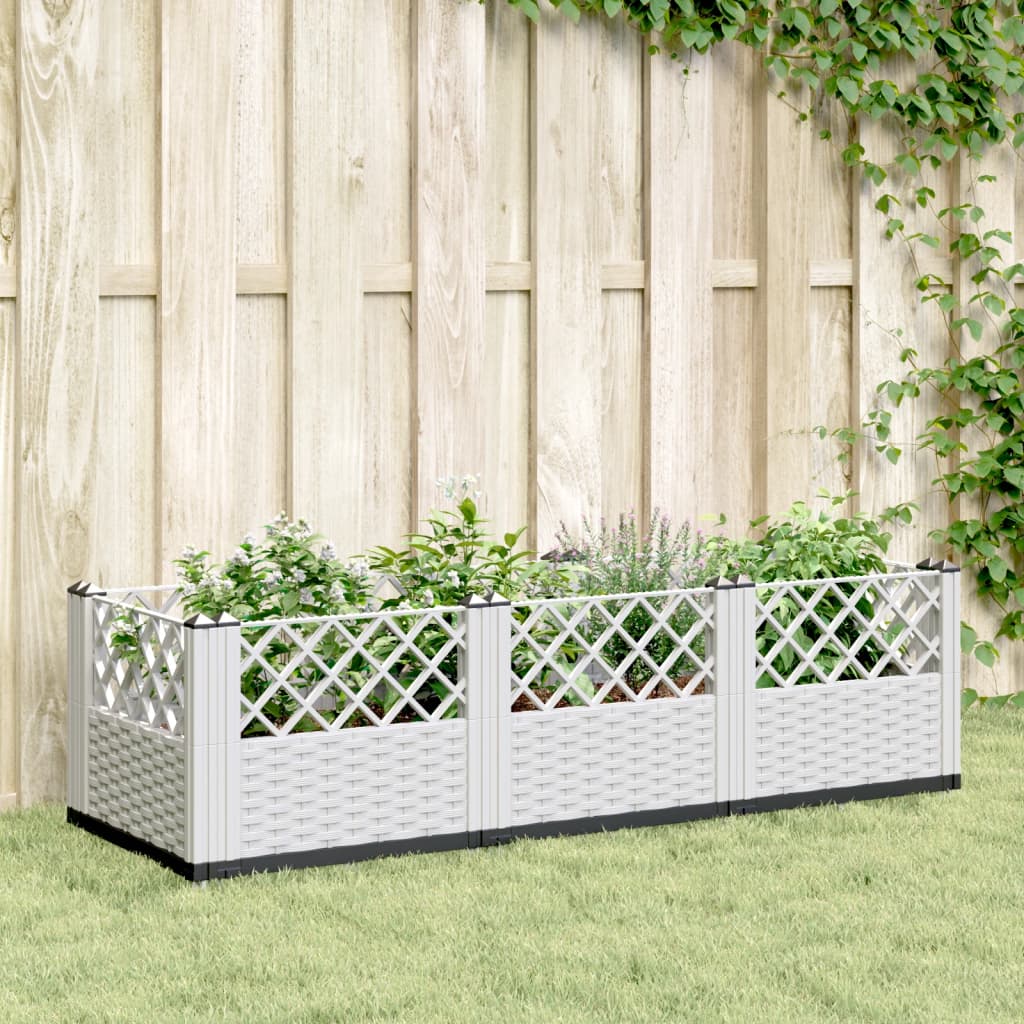 VIDAXL -Planzer mit Stiften 123,5 x 43,5 x 43,5 cm Polypropylen weiß