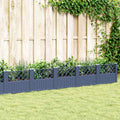 Vidaxl plantenbak met pinnen 363,5x43,5x43,5 cm polypropeen blauwgrijs