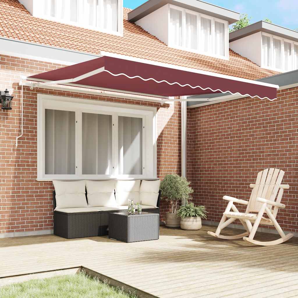 VidaXL Luifel handmatig uittrekbaar 300x250 cm bordeauxrood