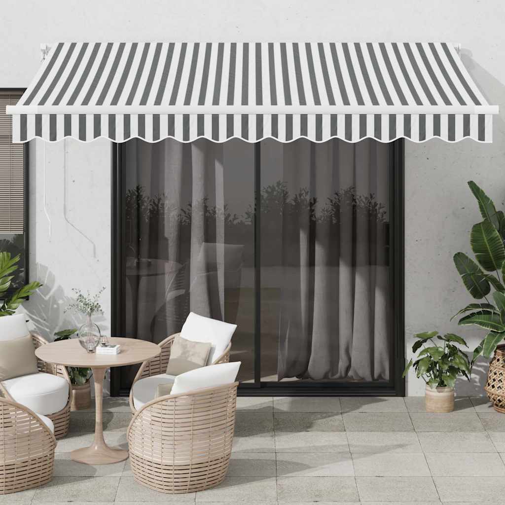 Vidaxl luifel handmatig uittrekbaar 350x250 cm antraciet en wit