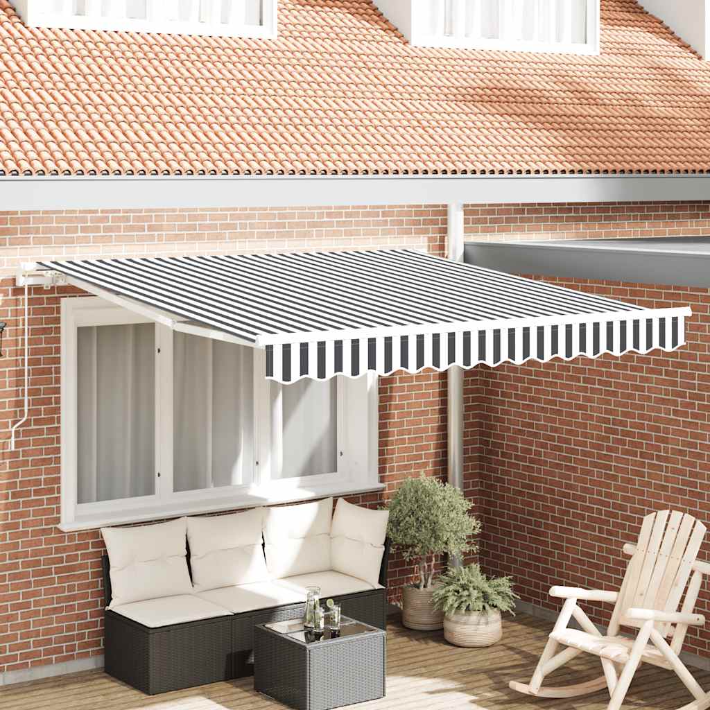 Vidaxl luifel handmatig uittrekbaar 300x250 cm antraciet en wit