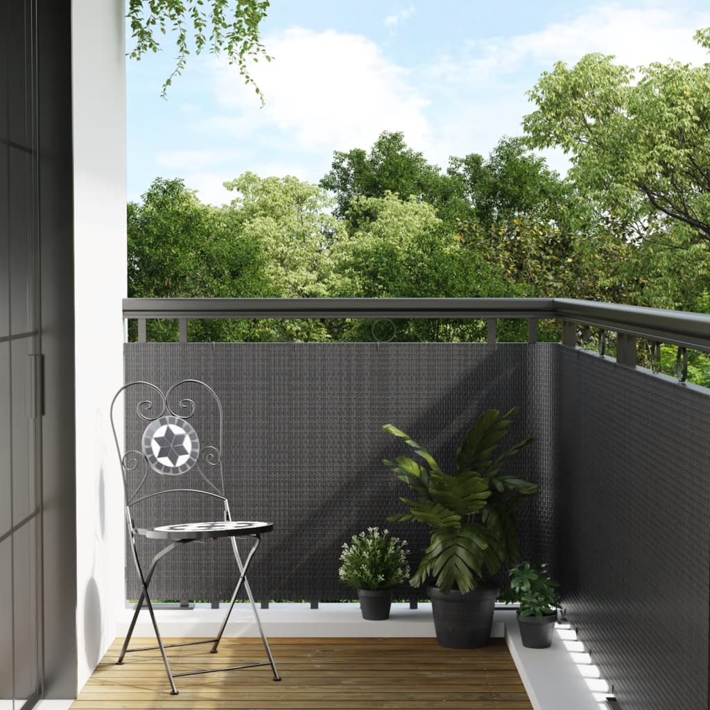 VidaXL Balkonsichtschutz 400x80 cm Polyrattan Anthrazit