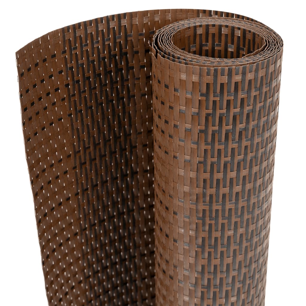 VidaXL Balkonvorleger 1000x80 cm Polyrattan Braun und Schwarz