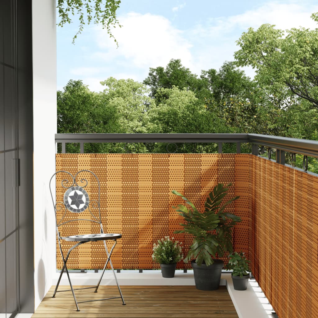 VidaXL Balkonsichtschutz 500x80 cm Polyrattan Hellbraun