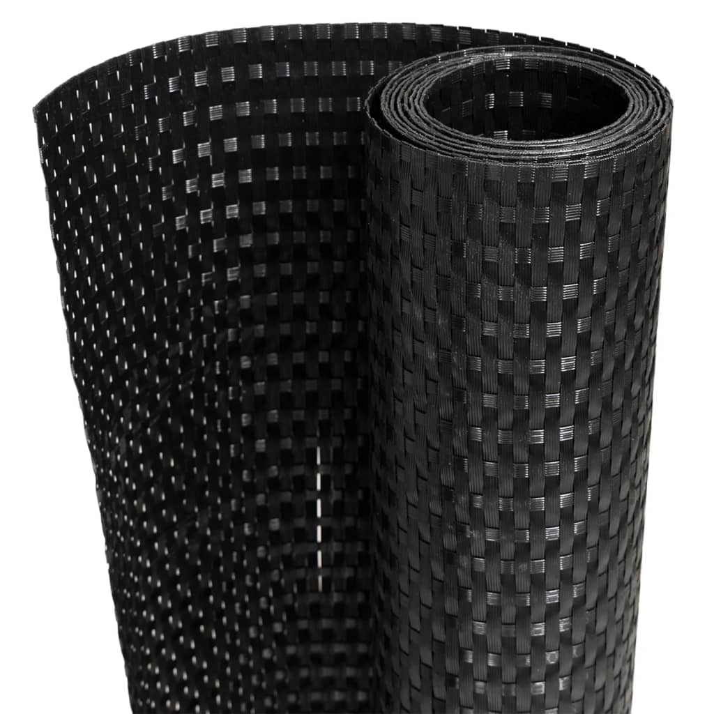 VidaXL Balkonsichtschutz 500x80 cm Polyrattan Schwarz