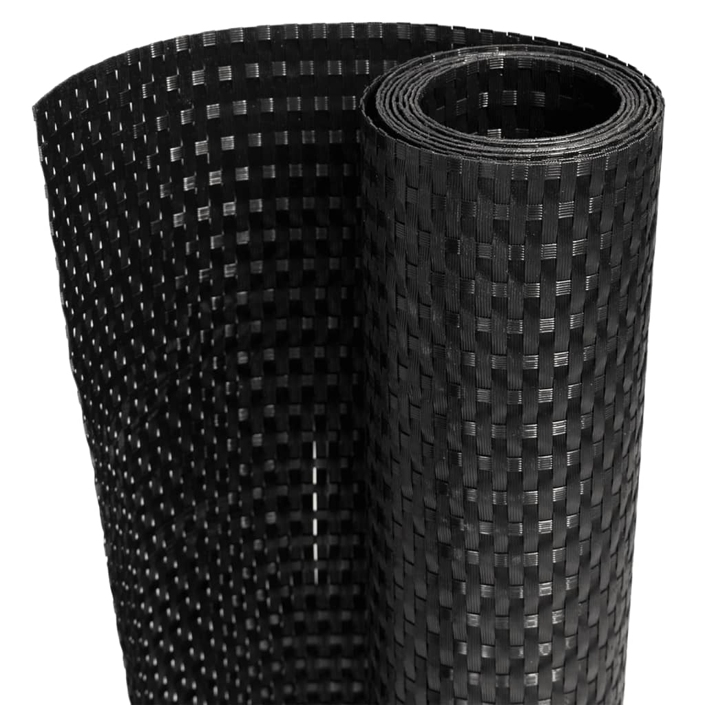 VidaXL Balkonsichtschutz 600x80 cm Polyrattan Schwarz