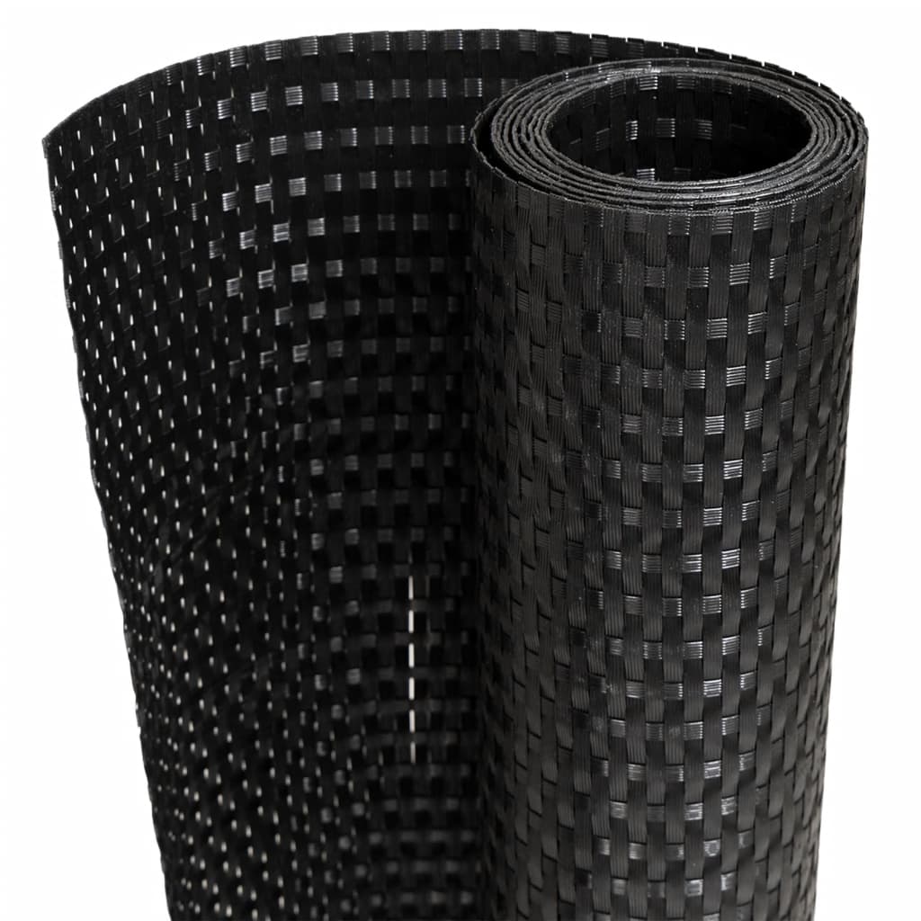 VidaXL Balkon-Sichtschutz, 5-teilig, 255 x 19 cm, Polyrattan, schwarz