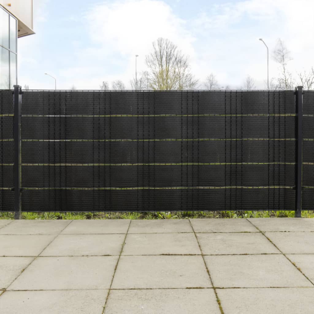 VidaXL Balkon-Sichtschutz, 5-teilig, 255 x 19 cm, Polyrattan, schwarz