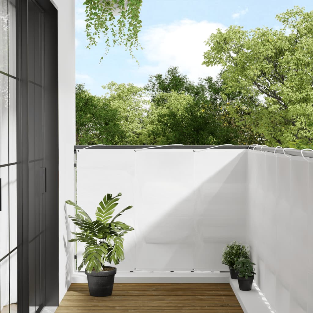 VidaXL Balkon-Sichtschutz 120 x 1000 cm, 100 % Oxford-Polyester, weiß