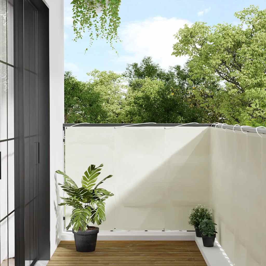 VidaXL Balkon-Sichtschutz 120 x 1000 cm, 100 % Oxford-Polyester, cremefarben