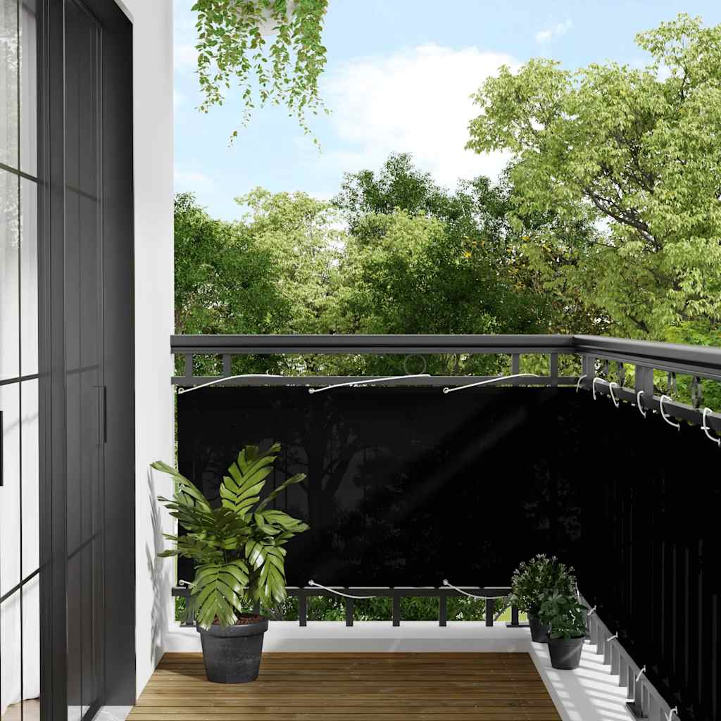 VidaXL Balkon-Sichtschutz 75x700 cm 100% Oxford-Polyester Schwarz